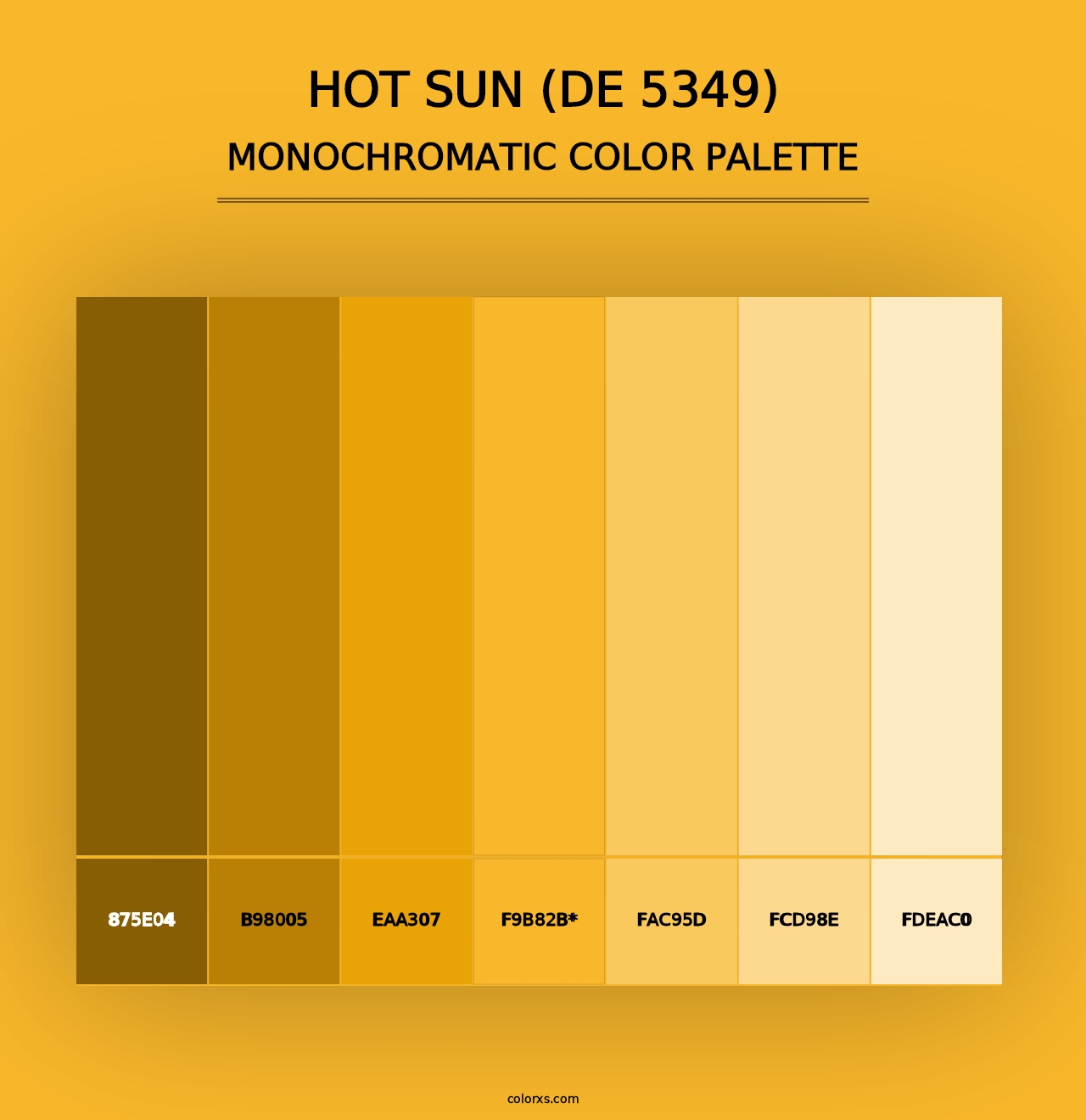 Hot Sun (DE 5349) - Monochromatic Color Palette