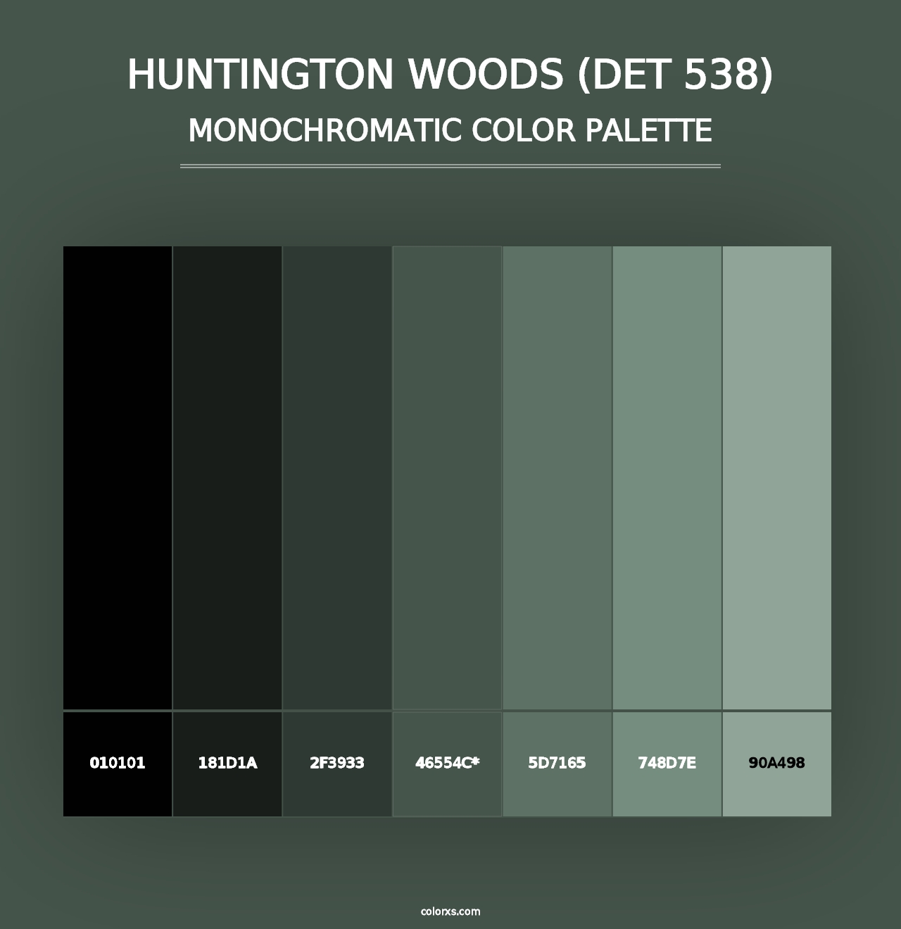 Huntington Woods (DET 538) - Monochromatic Color Palette