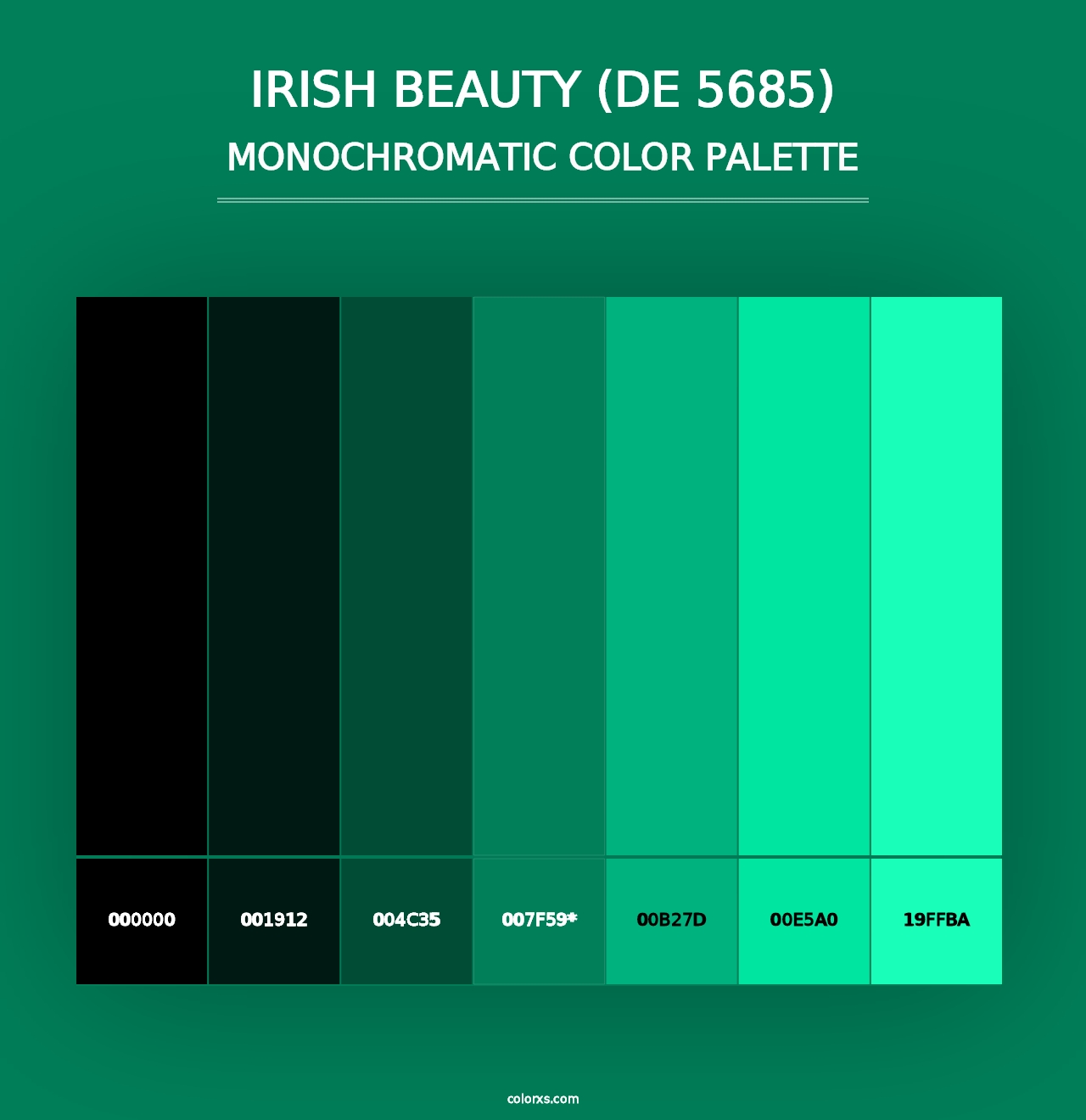 Irish Beauty (DE 5685) - Monochromatic Color Palette