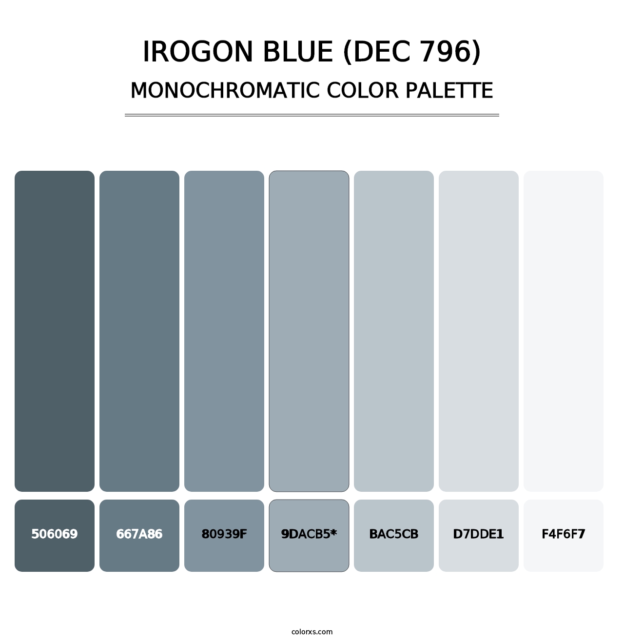 Irogon Blue (DEC 796) - Monochromatic Color Palette