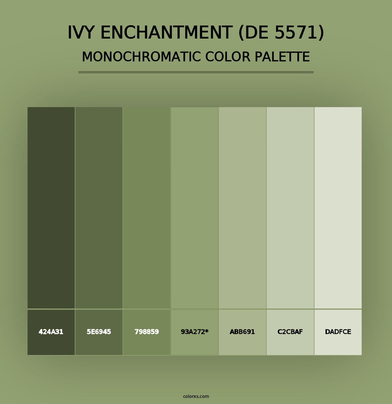 Ivy Enchantment (DE 5571) - Monochromatic Color Palette