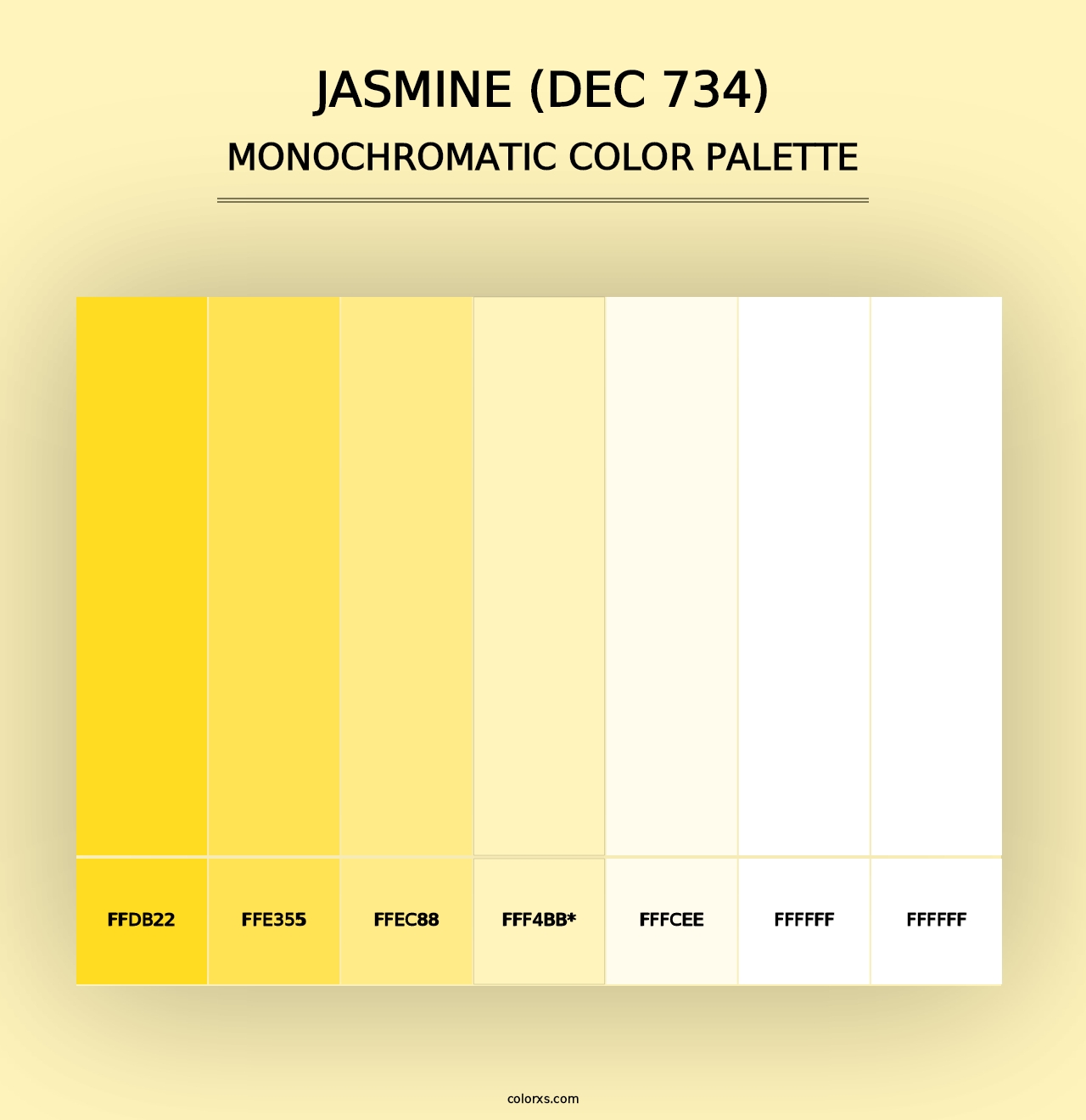 Jasmine (DEC 734) - Monochromatic Color Palette