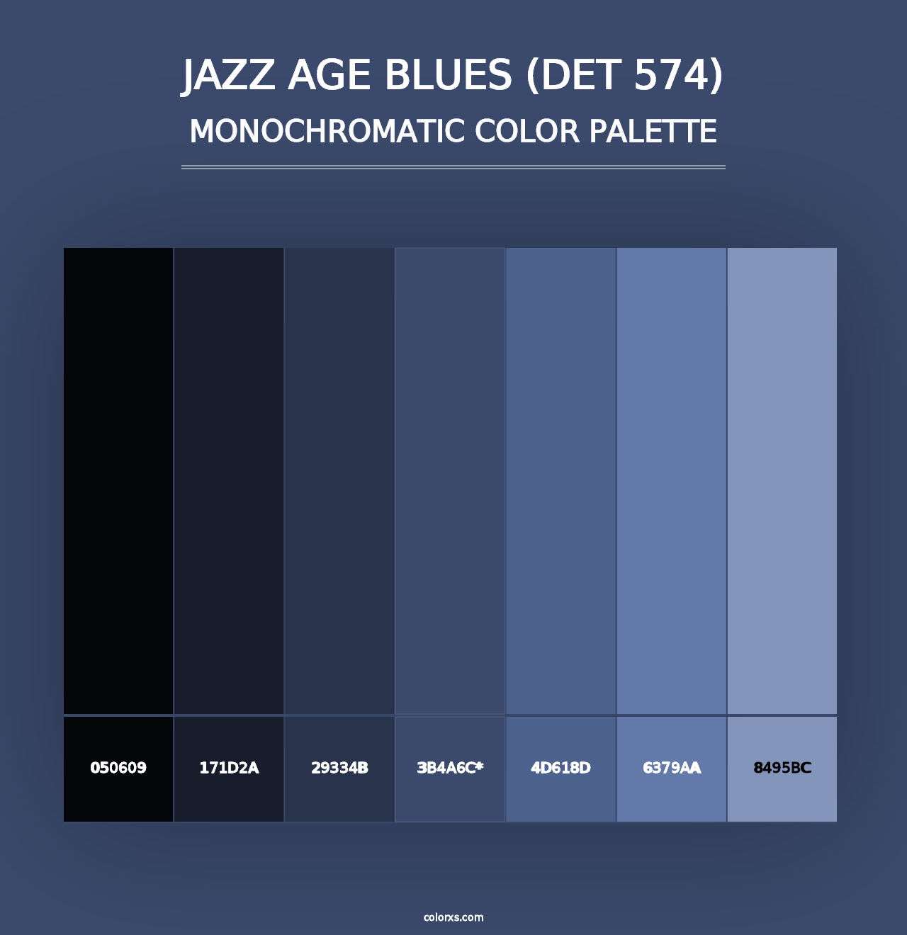 Jazz Age Blues (DET 574) - Monochromatic Color Palette