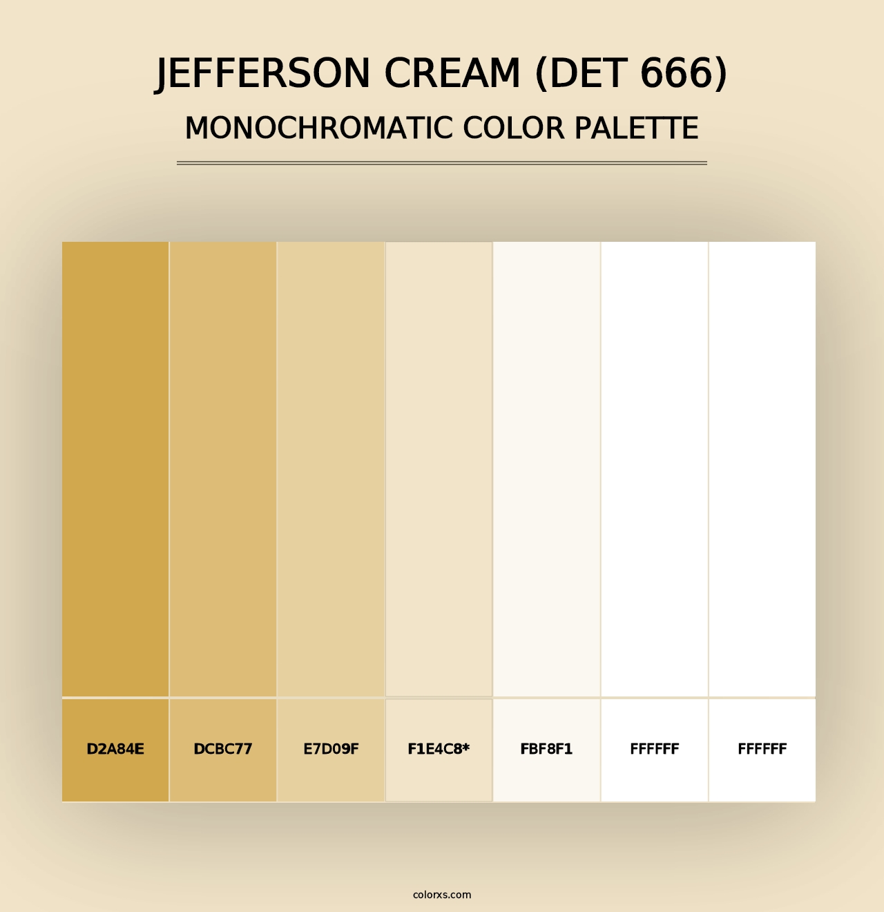 Jefferson Cream (DET 666) - Monochromatic Color Palette