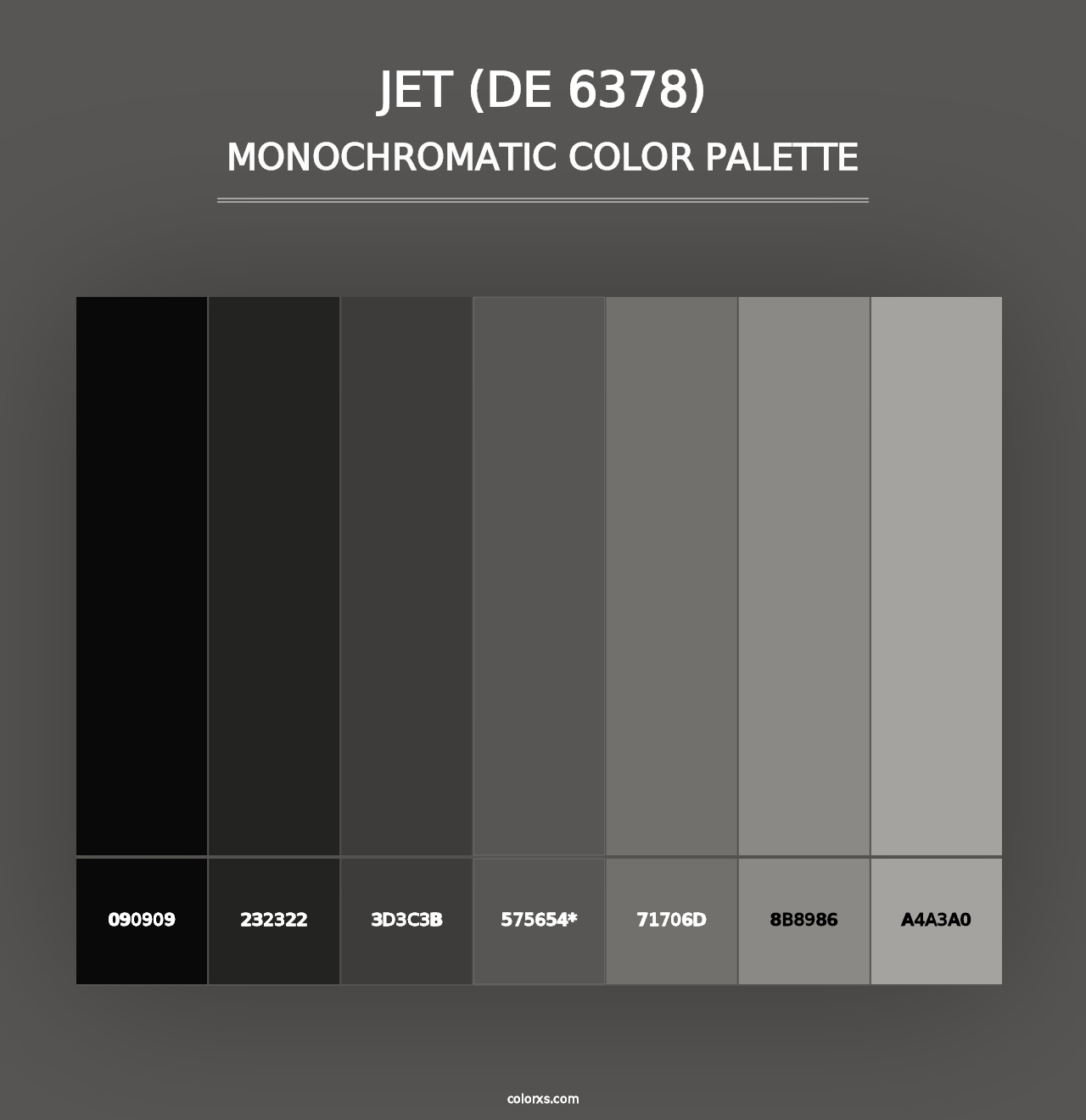 Jet (DE 6378) - Monochromatic Color Palette