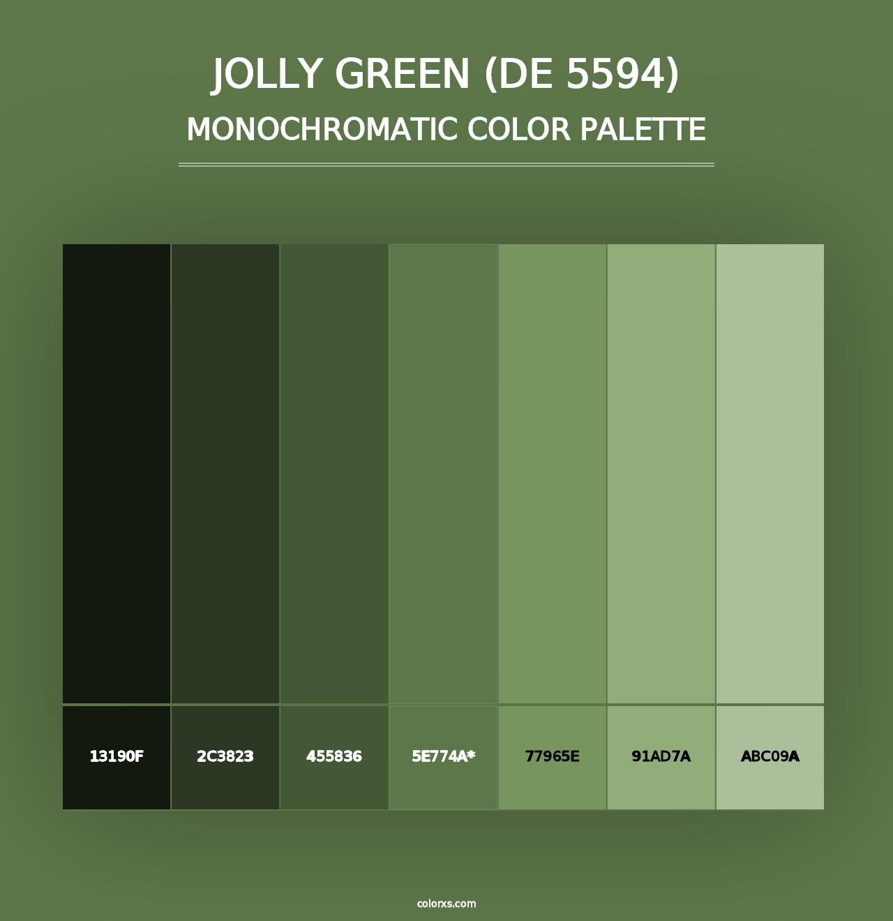 Jolly Green (DE 5594) - Monochromatic Color Palette