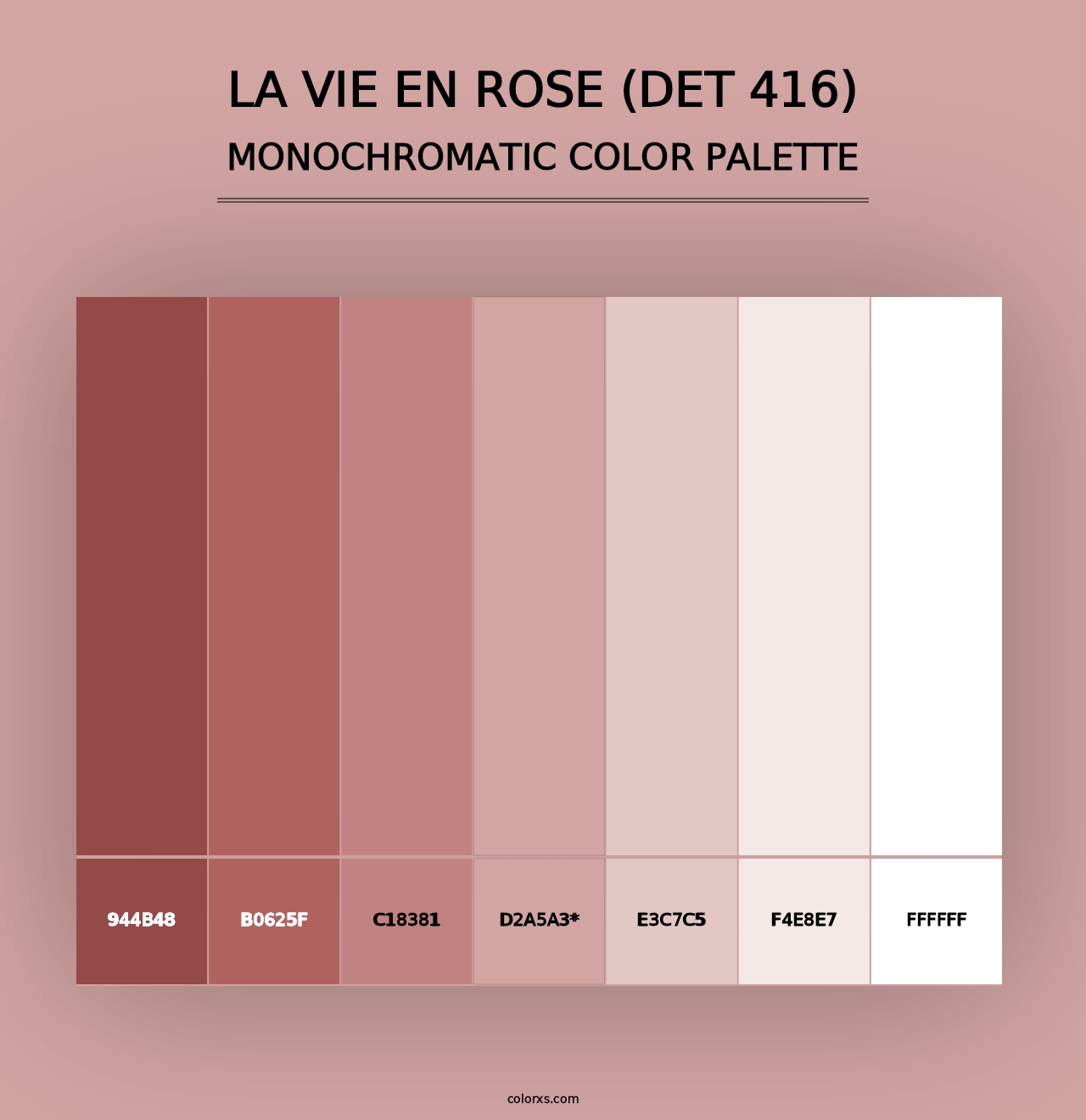 La Vie en Rose (DET 416) - Monochromatic Color Palette