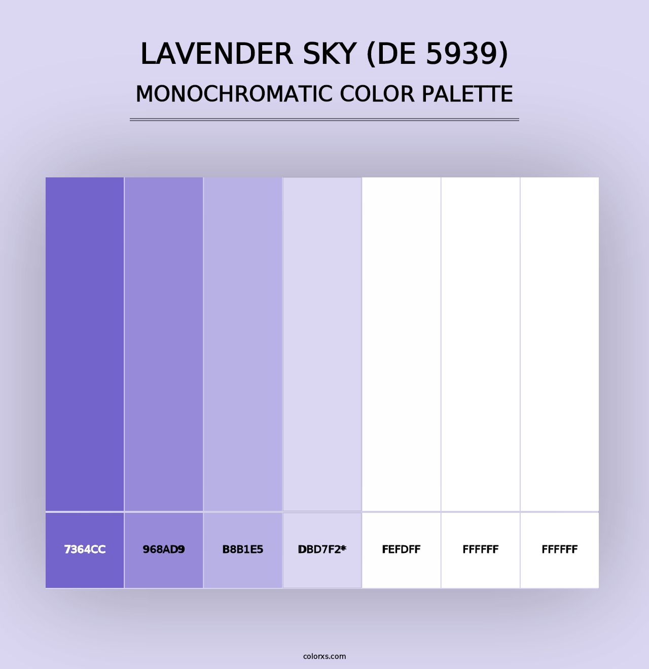 Lavender Sky (DE 5939) - Monochromatic Color Palette