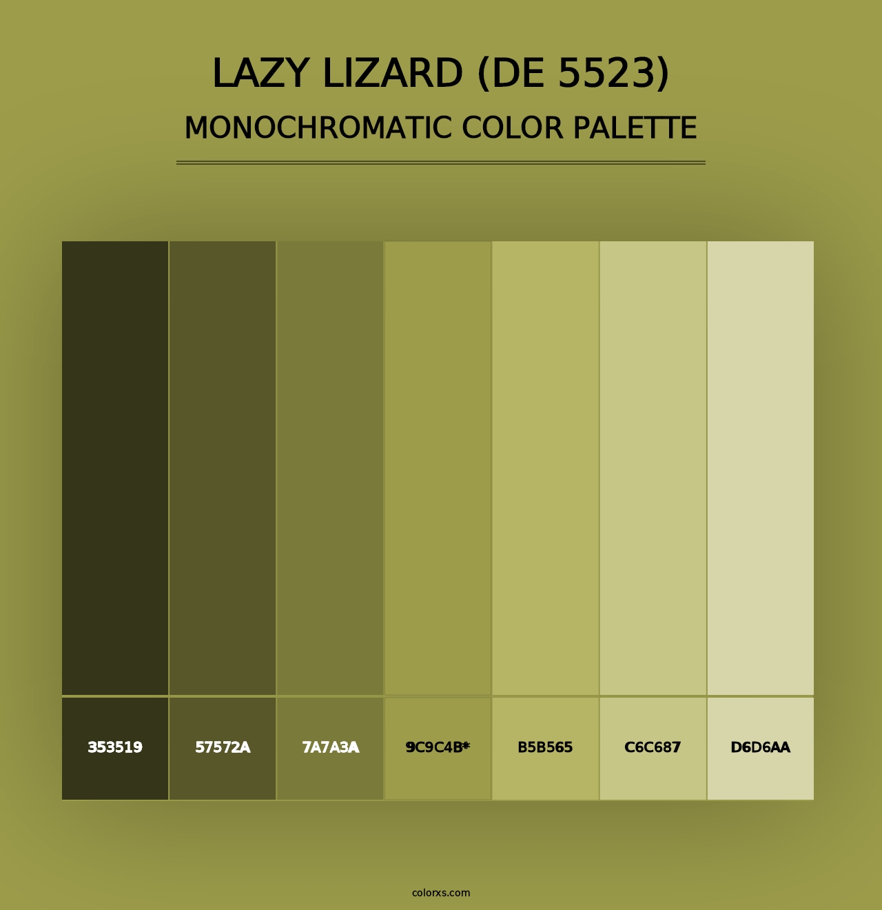 Lazy Lizard (DE 5523) - Monochromatic Color Palette