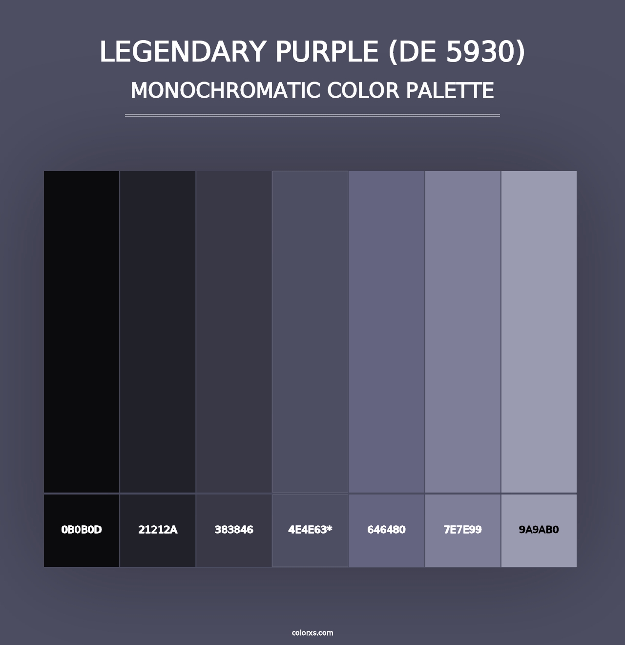 Legendary Purple (DE 5930) - Monochromatic Color Palette