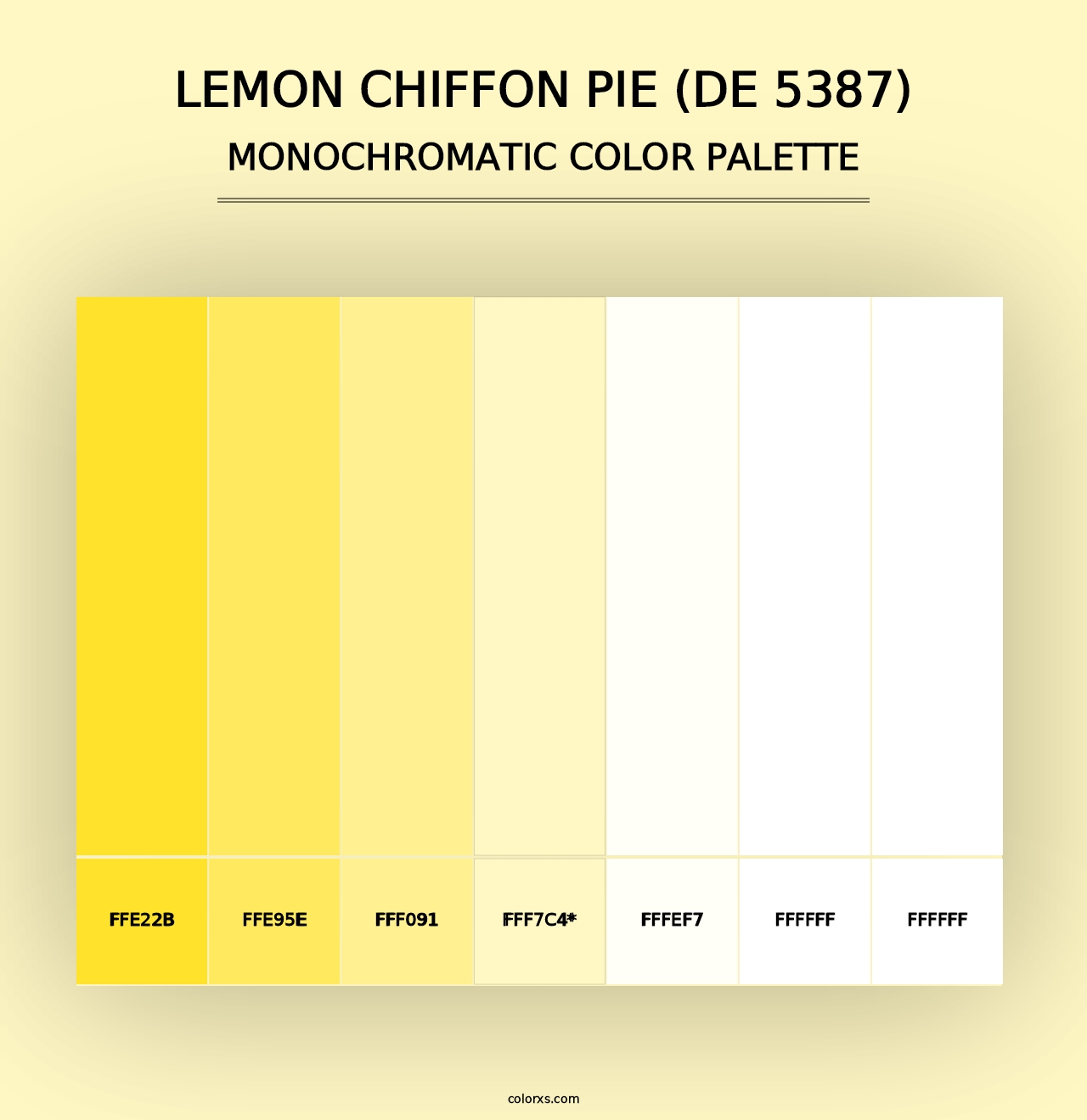 Lemon Chiffon Pie (DE 5387) - Monochromatic Color Palette