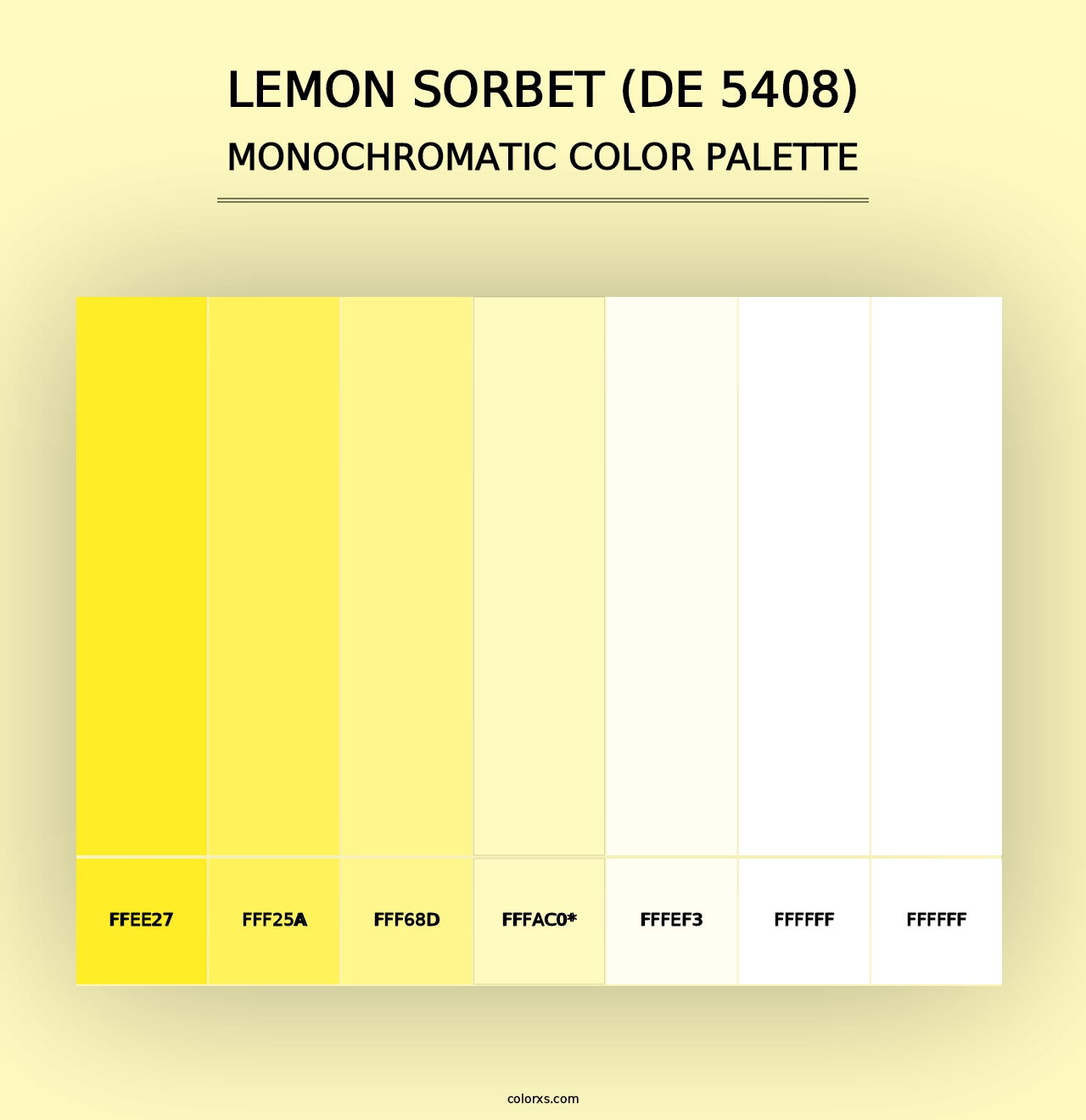 Lemon Sorbet (DE 5408) - Monochromatic Color Palette