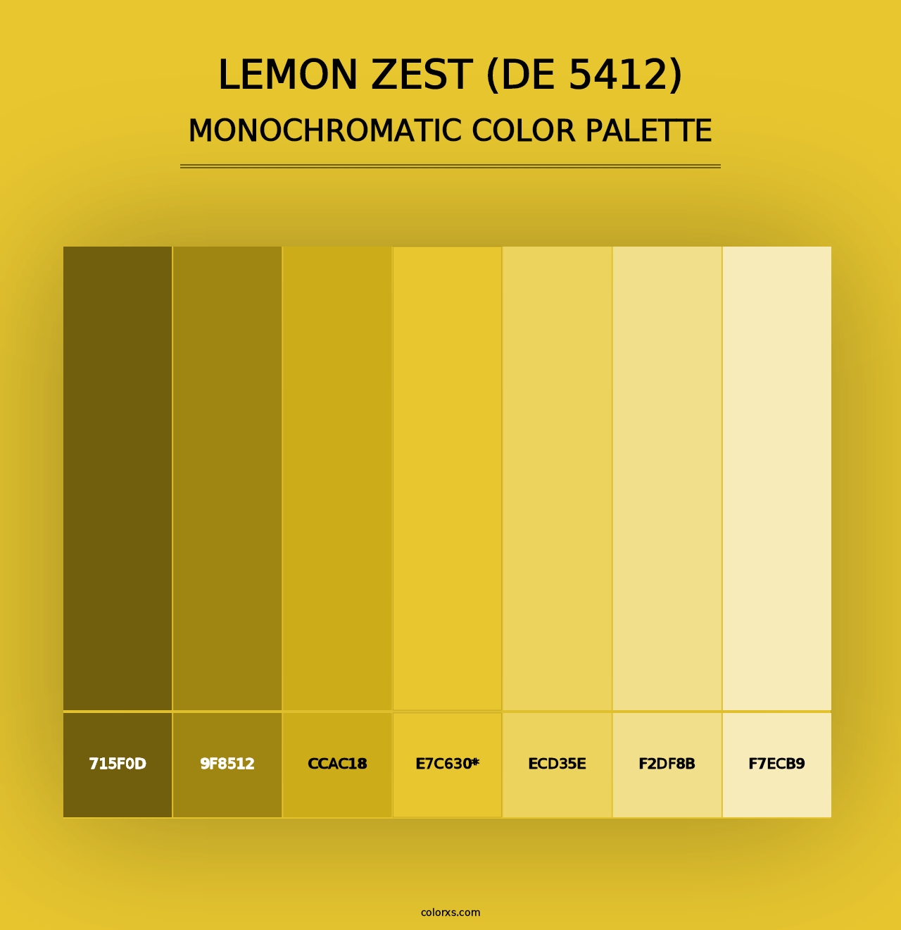 Lemon Zest (DE 5412) - Monochromatic Color Palette