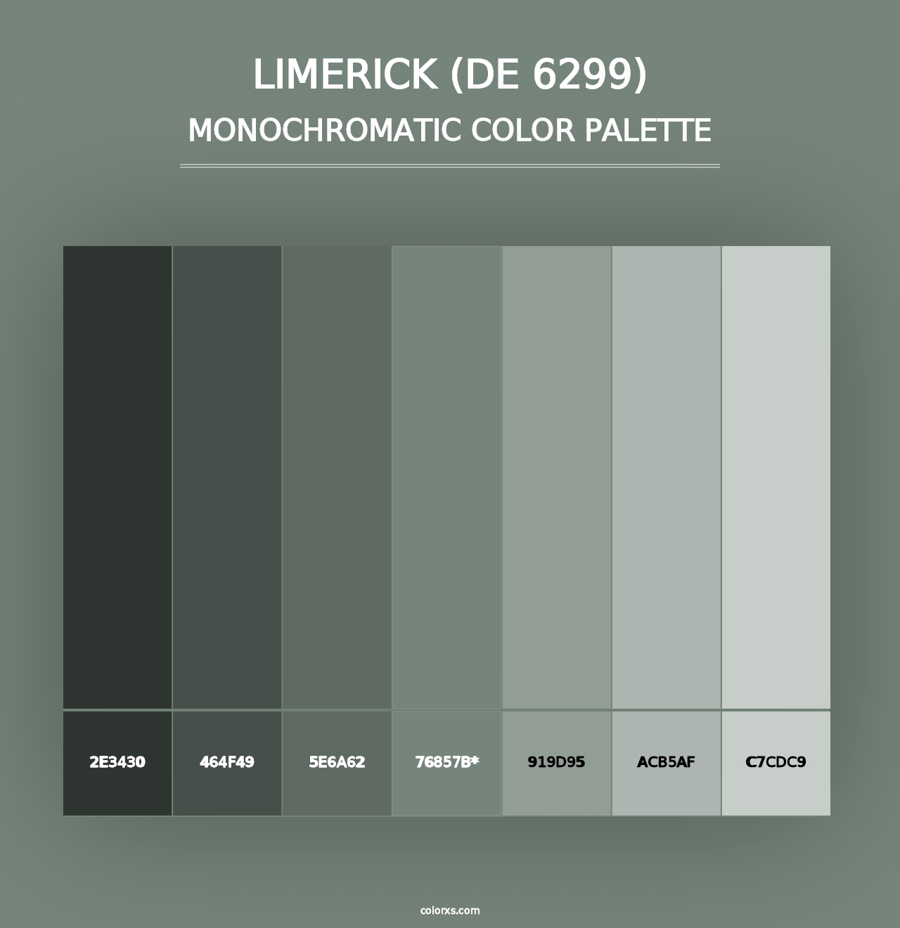 Limerick (DE 6299) - Monochromatic Color Palette