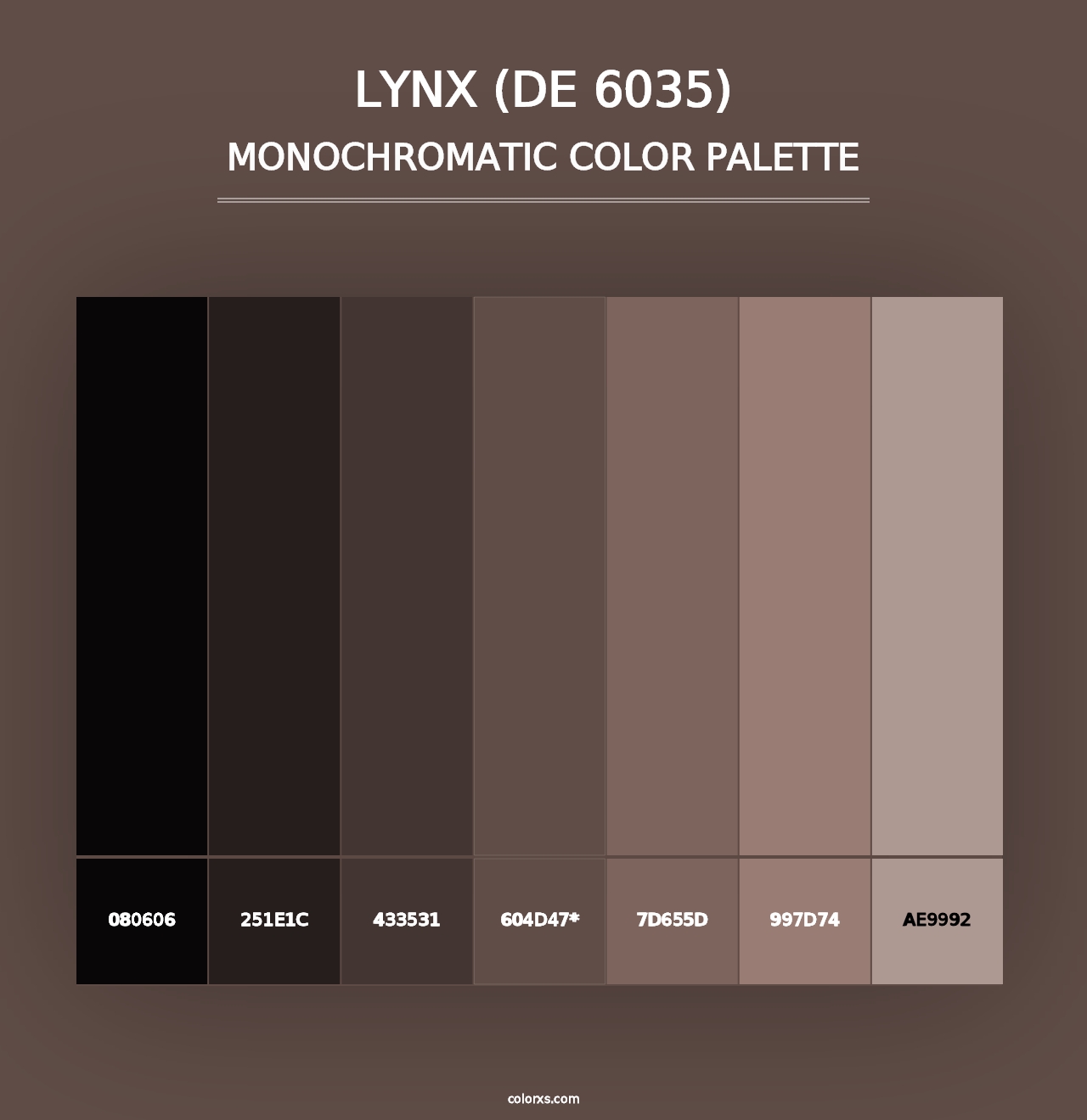 Lynx (DE 6035) - Monochromatic Color Palette