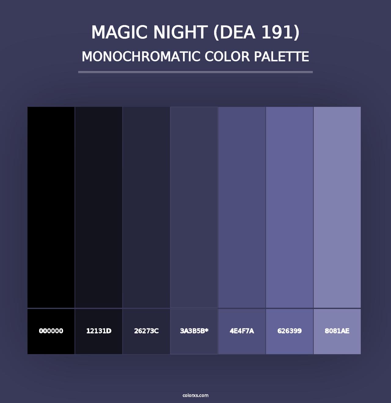 Magic Night (DEA 191) - Monochromatic Color Palette