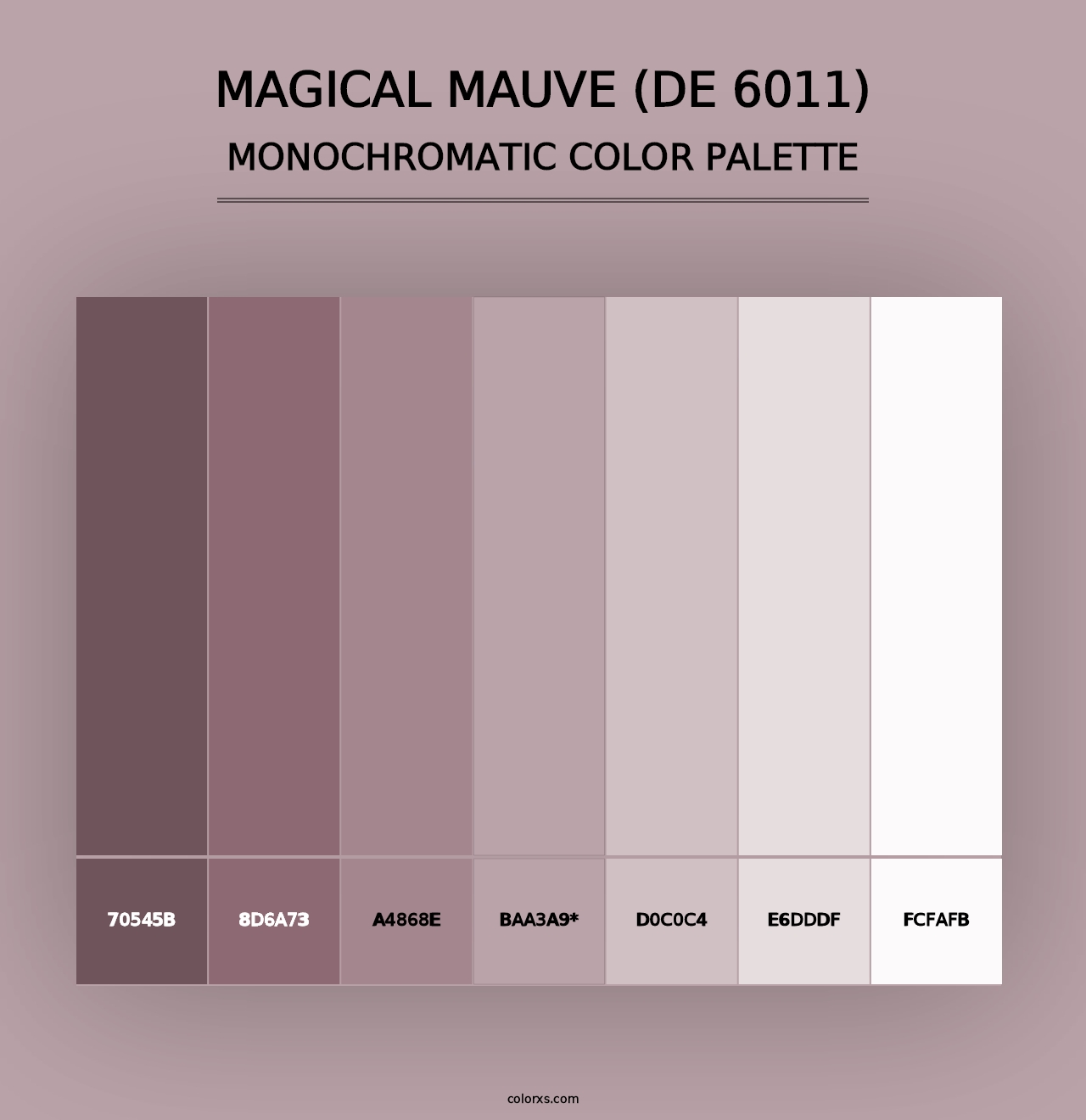 Magical Mauve (DE 6011) - Monochromatic Color Palette