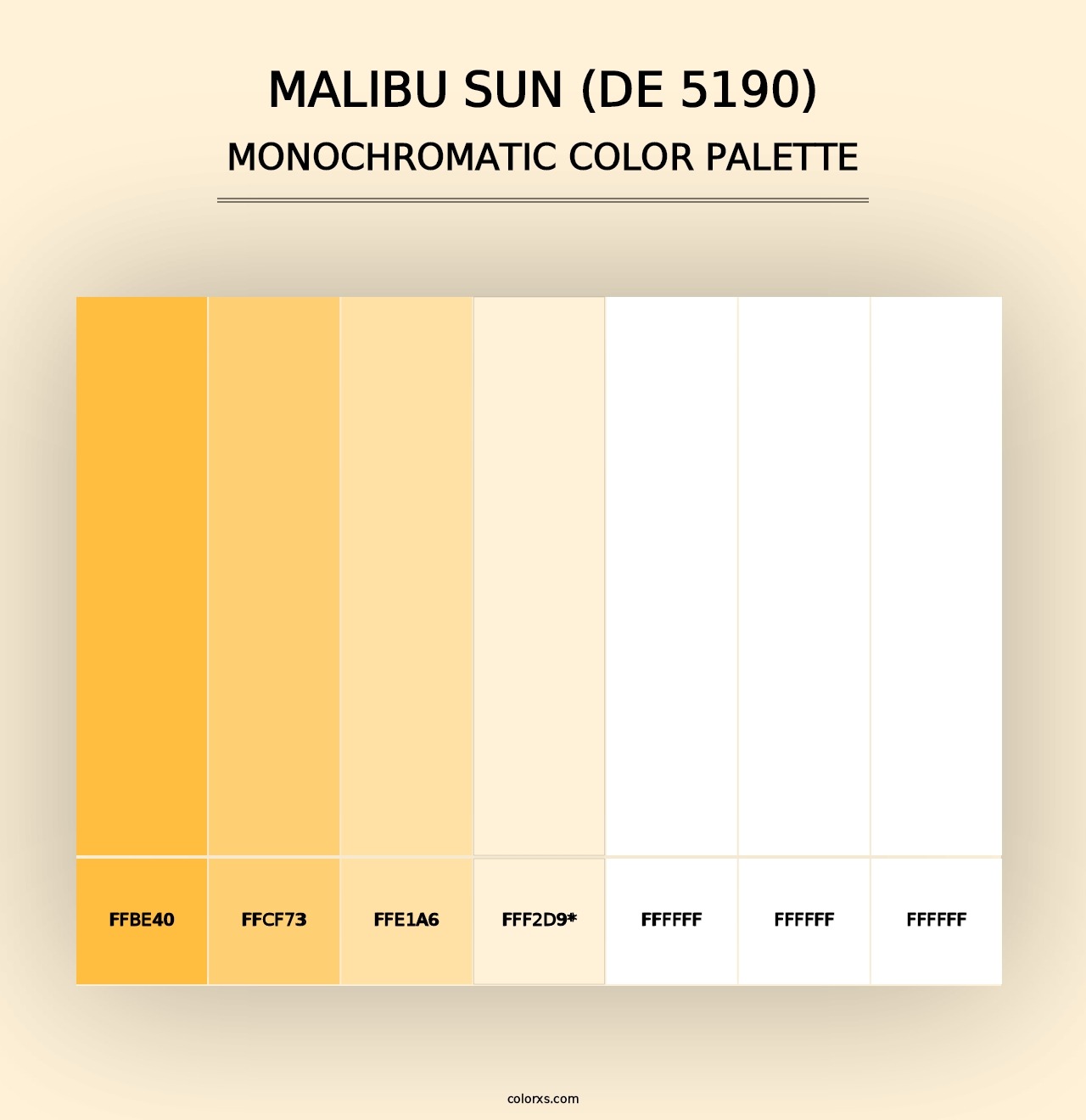 Malibu Sun (DE 5190) - Monochromatic Color Palette