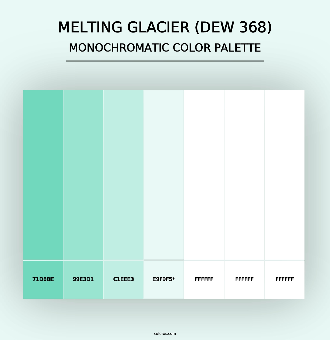 Melting Glacier (DEW 368) - Monochromatic Color Palette