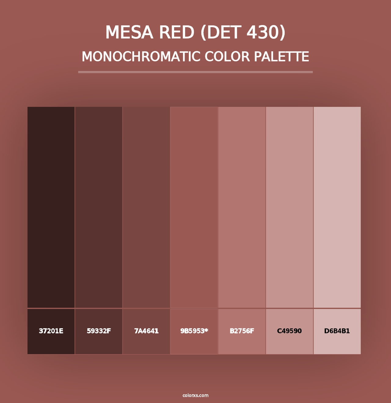 Mesa Red (DET 430) - Monochromatic Color Palette