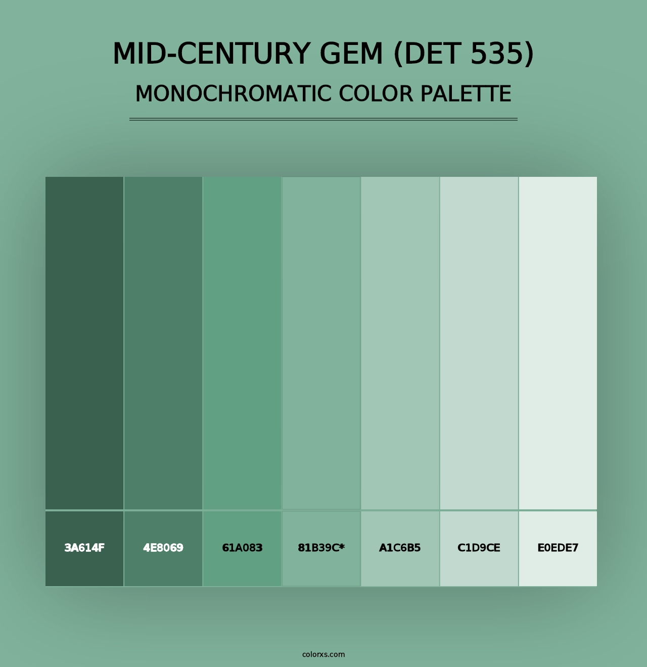 Mid-century Gem (DET 535) - Monochromatic Color Palette