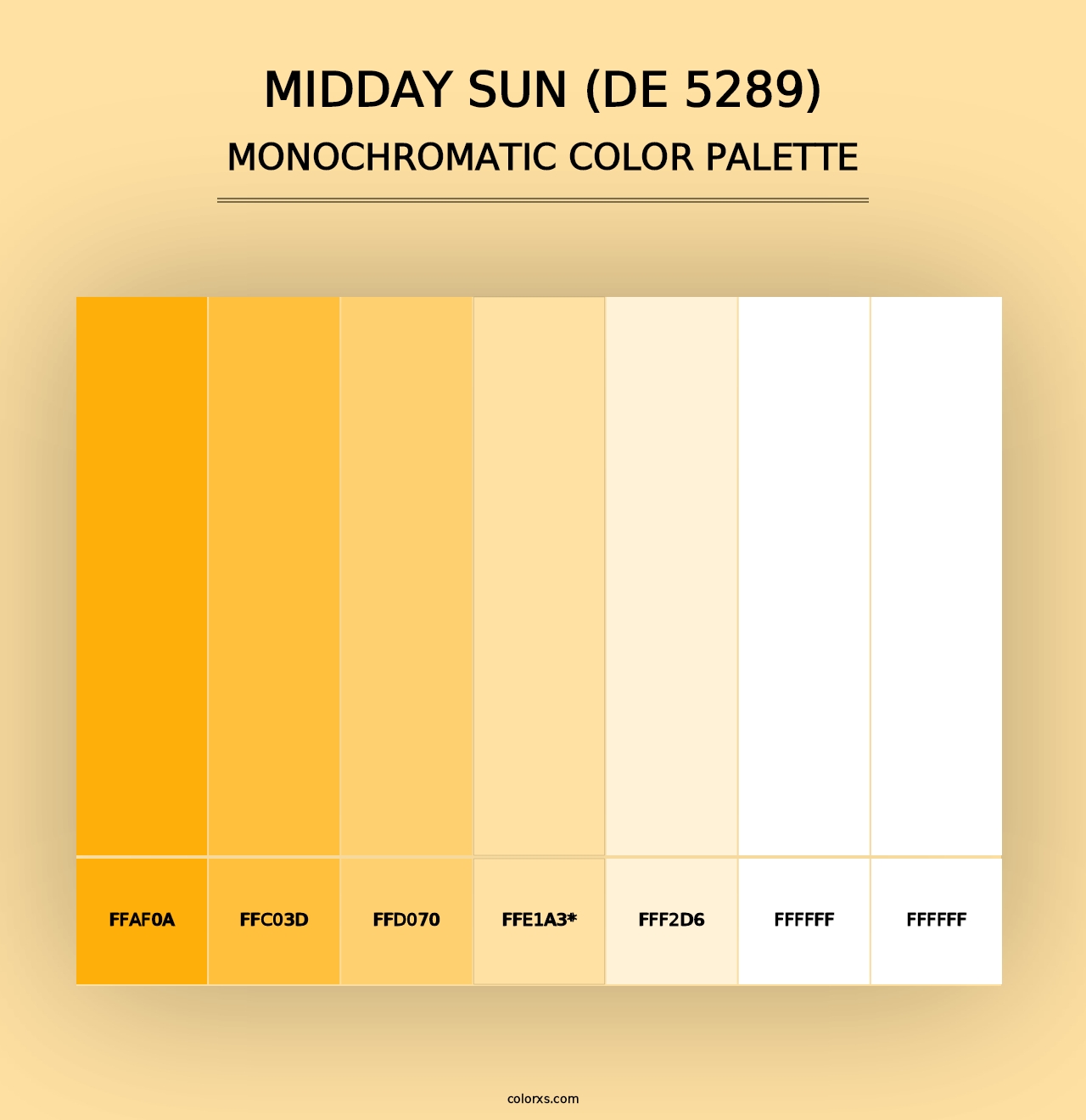 Midday Sun (DE 5289) - Monochromatic Color Palette