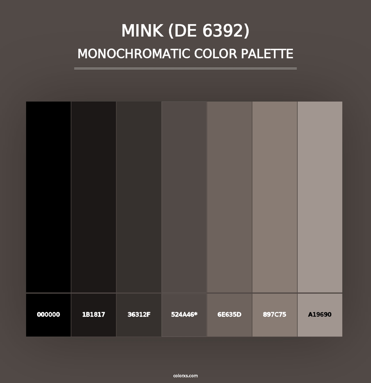 Mink (DE 6392) - Monochromatic Color Palette