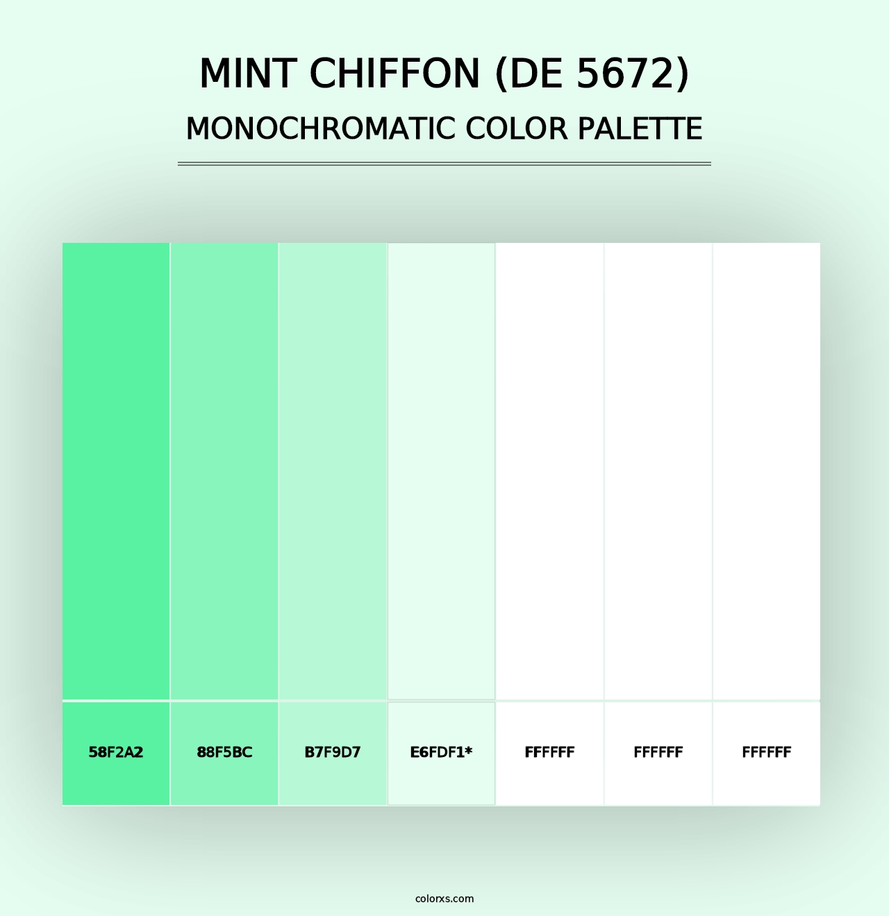 Mint Chiffon (DE 5672) - Monochromatic Color Palette