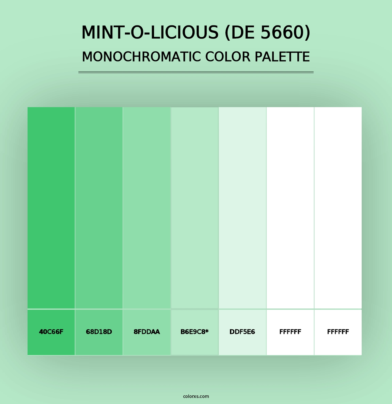 Mint-o-licious (DE 5660) - Monochromatic Color Palette