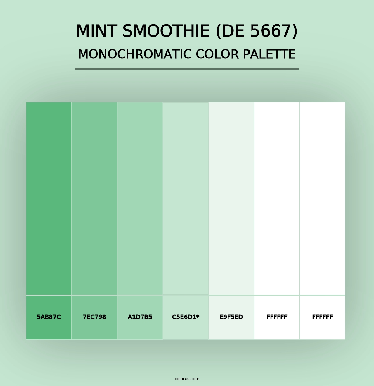 Mint Smoothie (DE 5667) - Monochromatic Color Palette