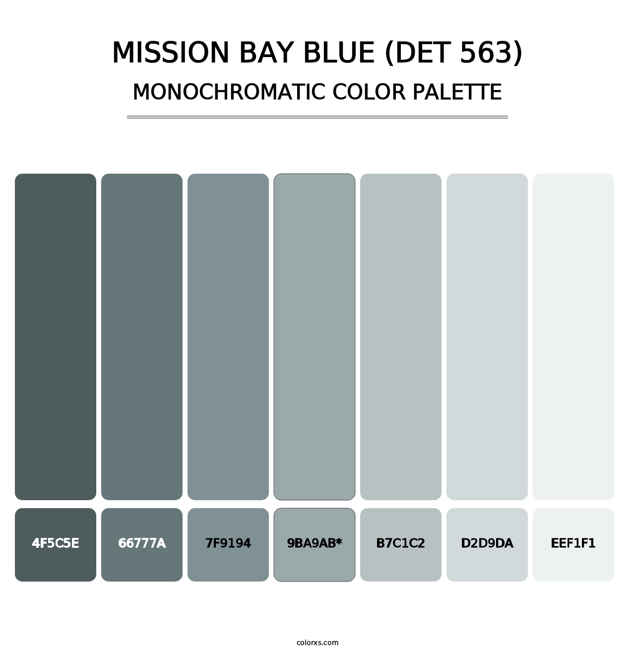 Mission Bay Blue (DET 563) - Monochromatic Color Palette