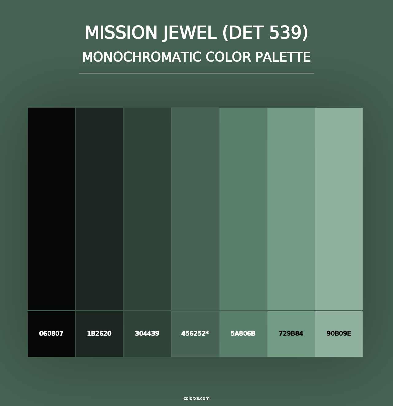 Mission Jewel (DET 539) - Monochromatic Color Palette