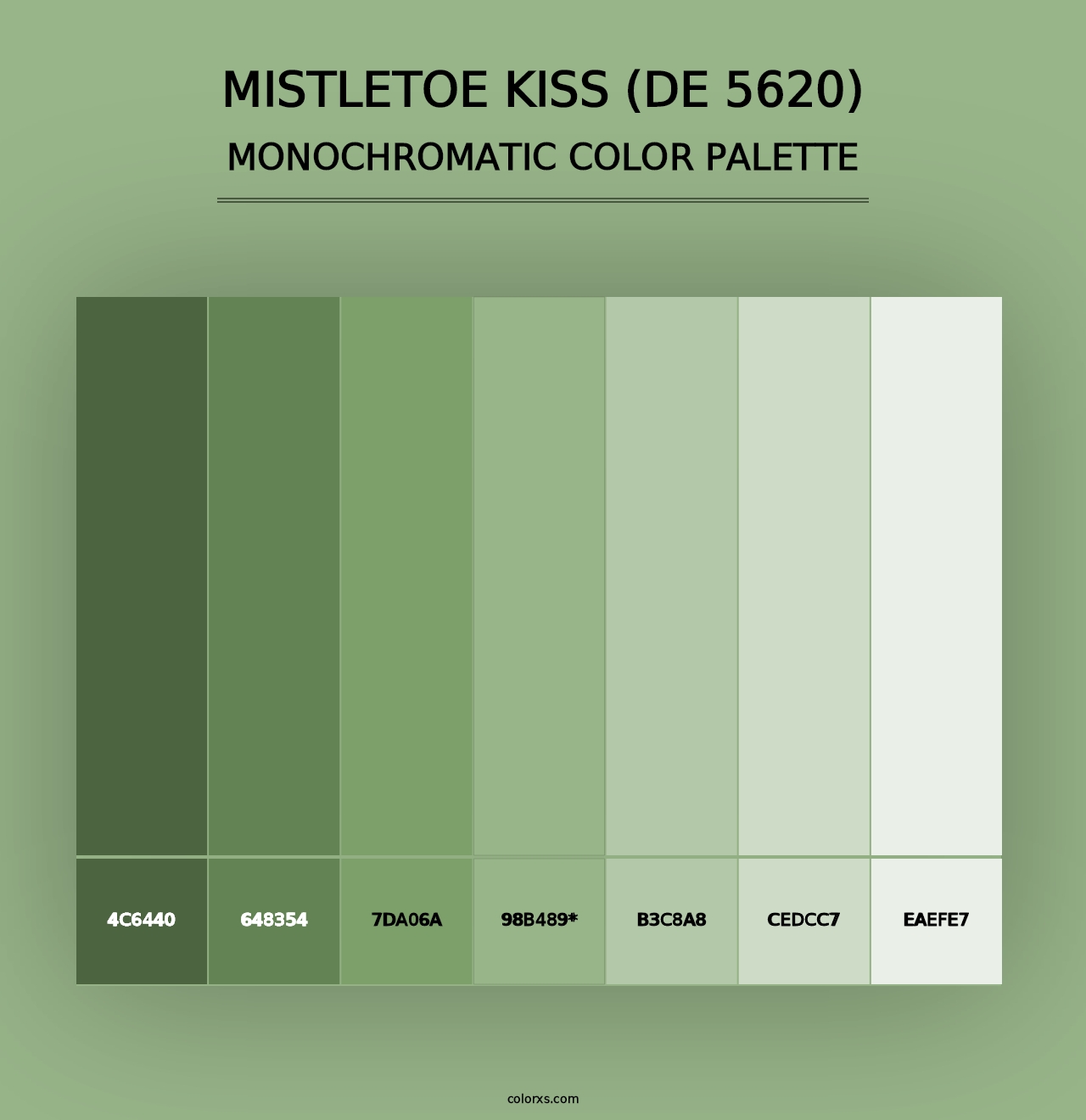 Mistletoe Kiss (DE 5620) - Monochromatic Color Palette