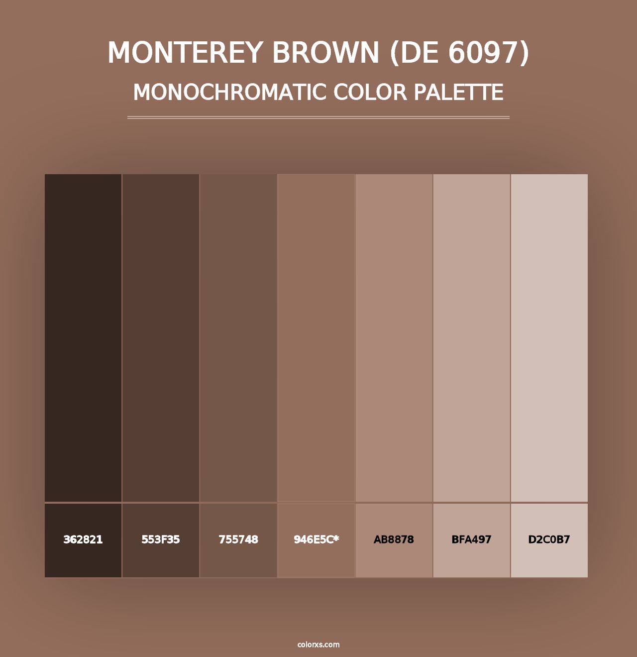 Monterey Brown (DE 6097) - Monochromatic Color Palette