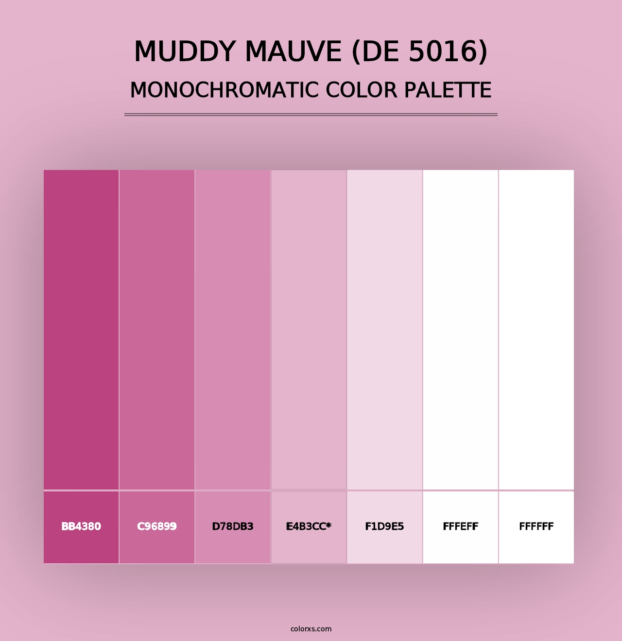 Muddy Mauve (DE 5016) - Monochromatic Color Palette