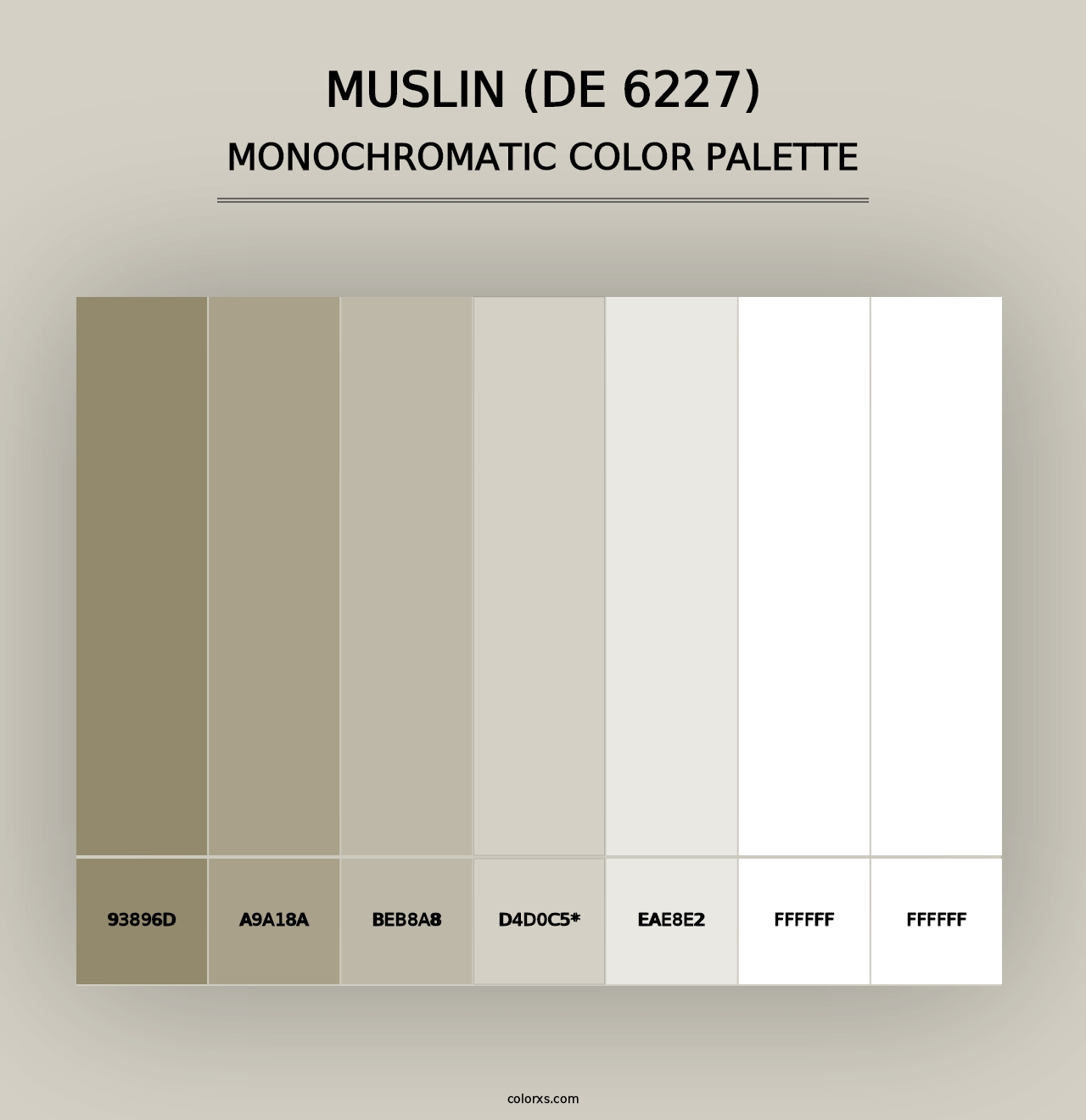 Muslin (DE 6227) - Monochromatic Color Palette