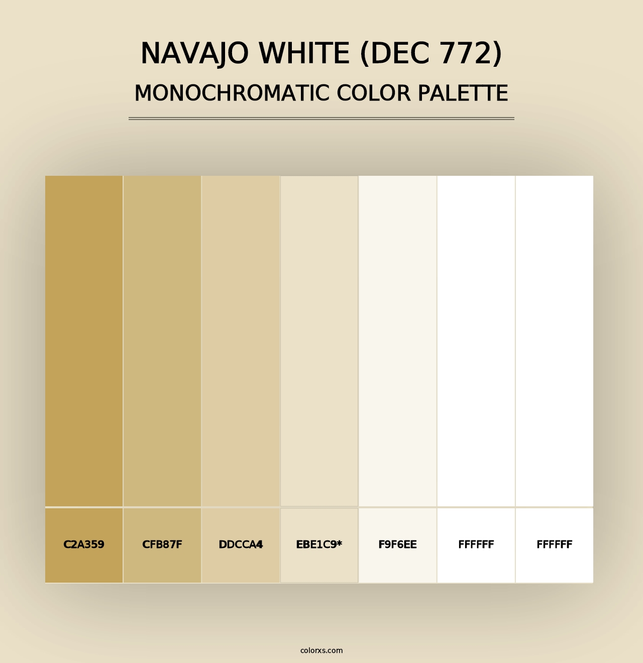 Navajo White (DEC 772) - Monochromatic Color Palette