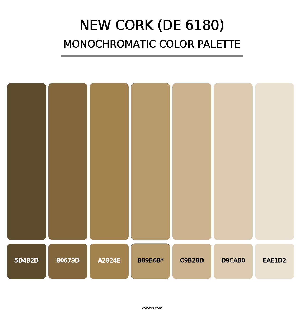 New Cork (DE 6180) - Monochromatic Color Palette