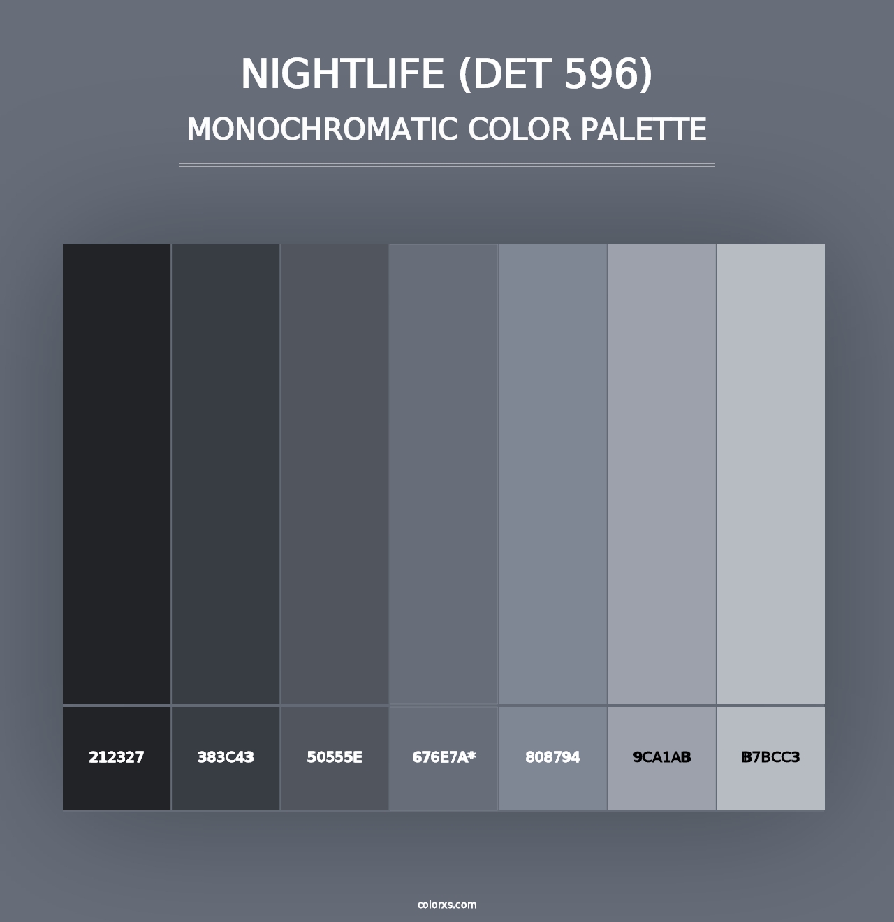 Nightlife (DET 596) - Monochromatic Color Palette