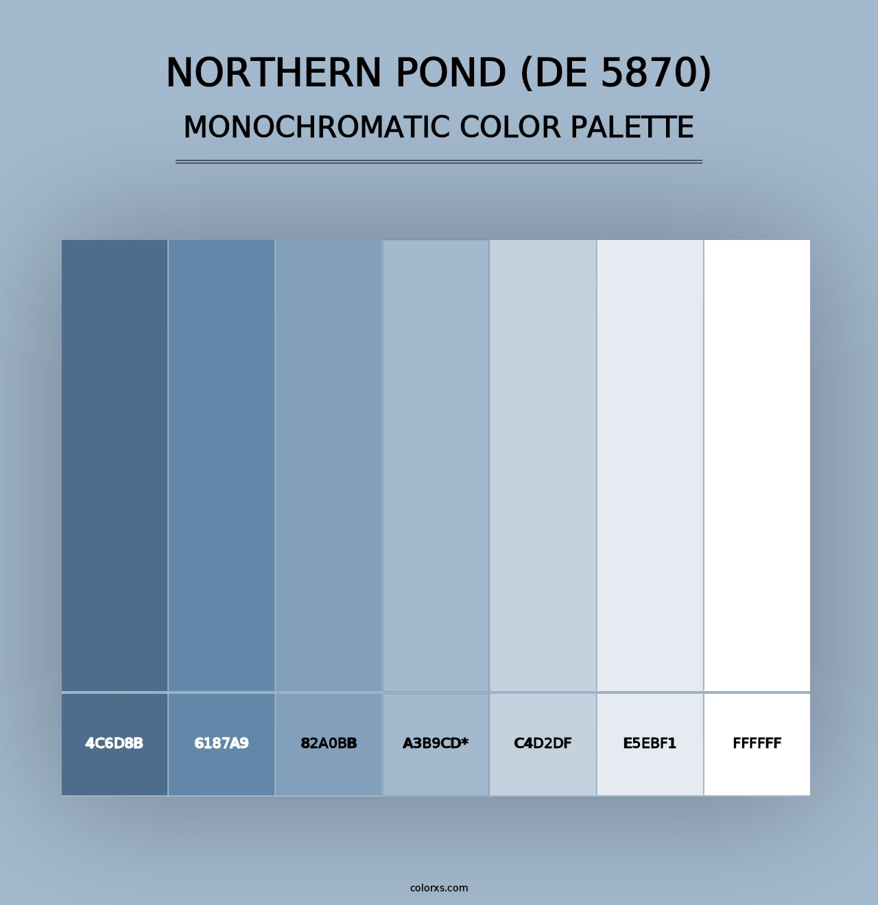 Northern Pond (DE 5870) - Monochromatic Color Palette