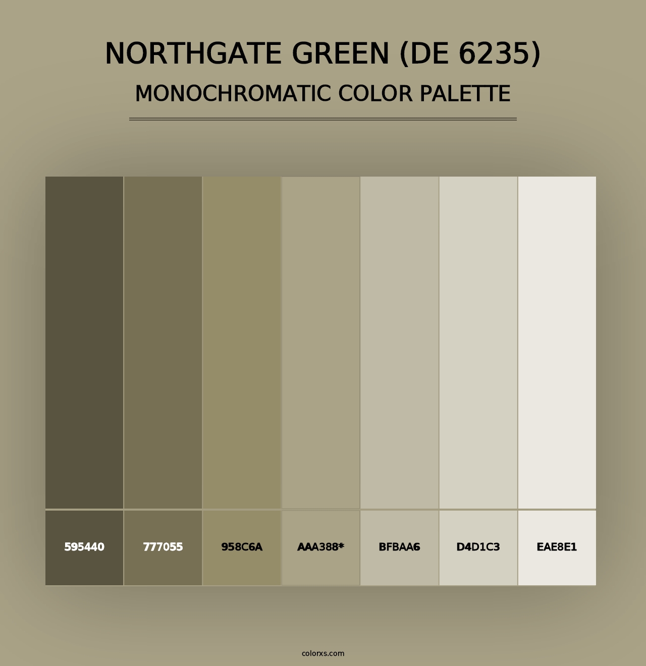 Northgate Green (DE 6235) - Monochromatic Color Palette