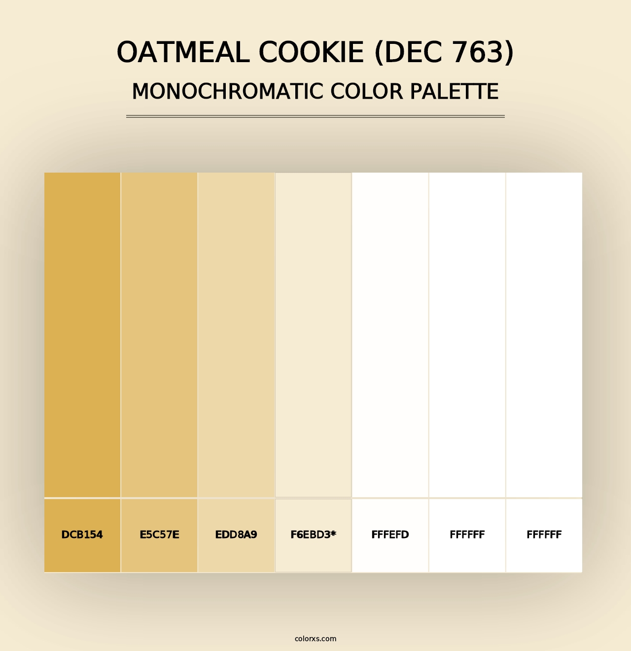 Oatmeal Cookie (DEC 763) - Monochromatic Color Palette