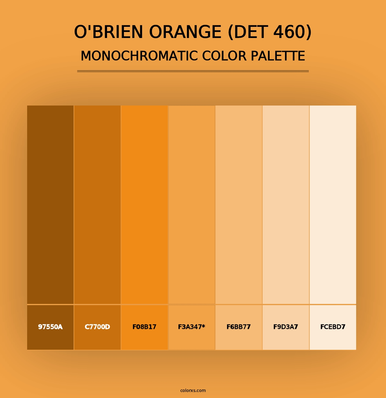 O'Brien Orange (DET 460) - Monochromatic Color Palette