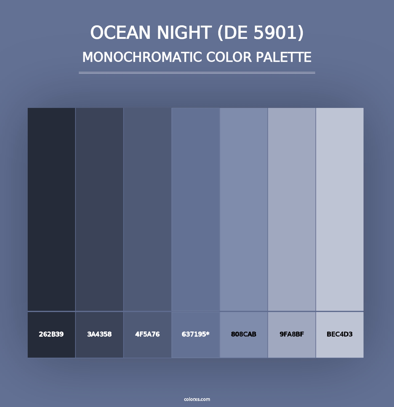 Ocean Night (DE 5901) - Monochromatic Color Palette