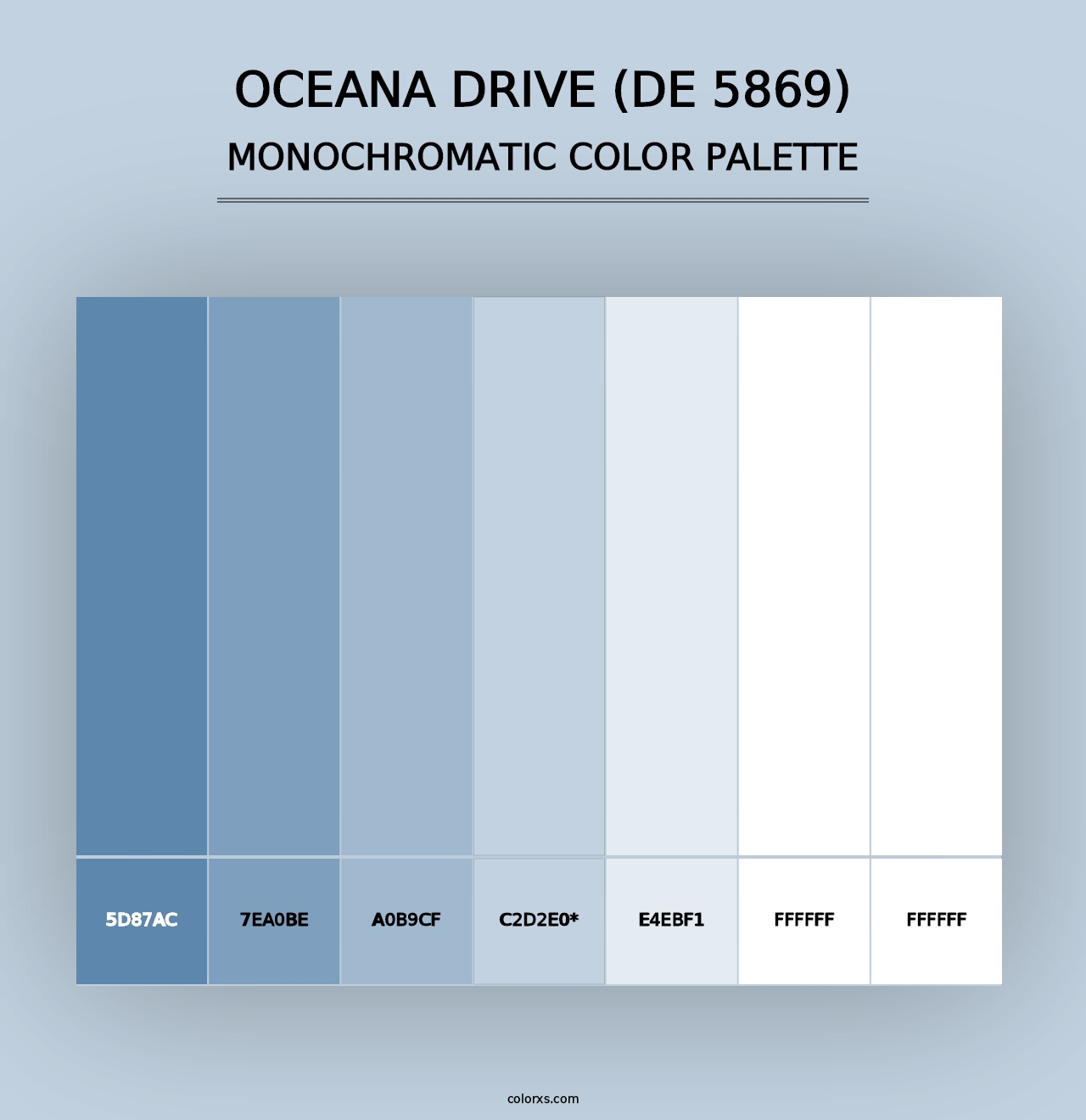 Oceana Drive (DE 5869) - Monochromatic Color Palette