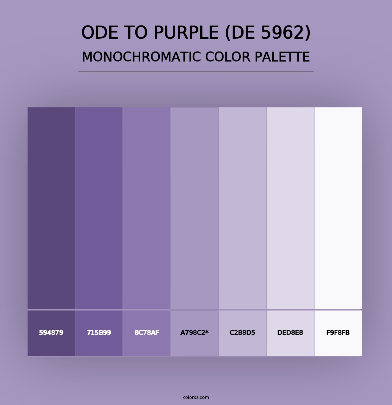 Ode to Purple (DE 5962) - Monochromatic Color Palette