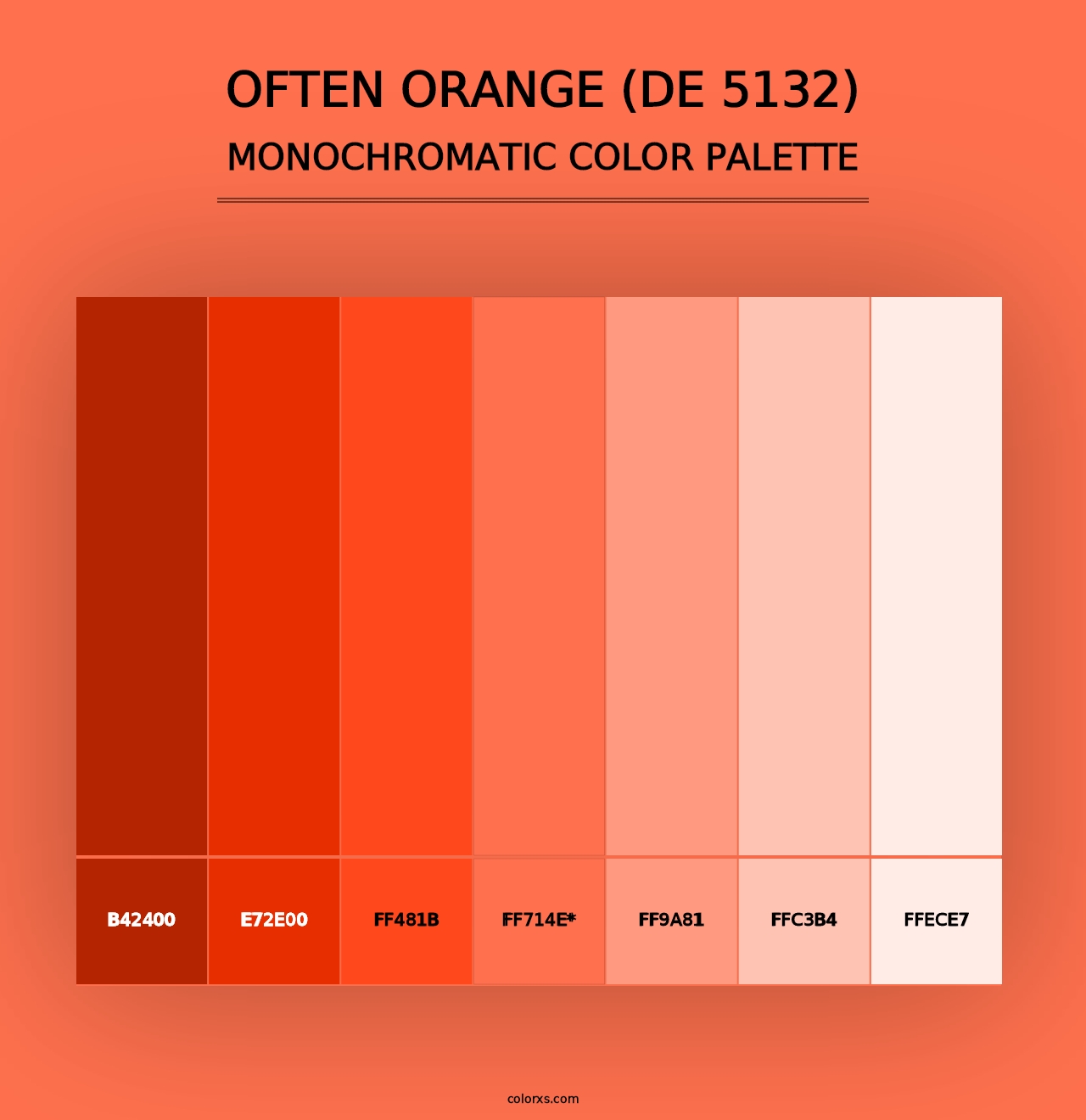 Often Orange (DE 5132) - Monochromatic Color Palette