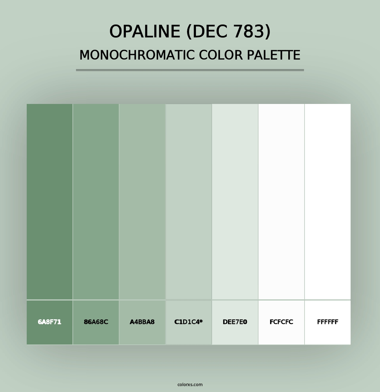 Opaline (DEC 783) - Monochromatic Color Palette