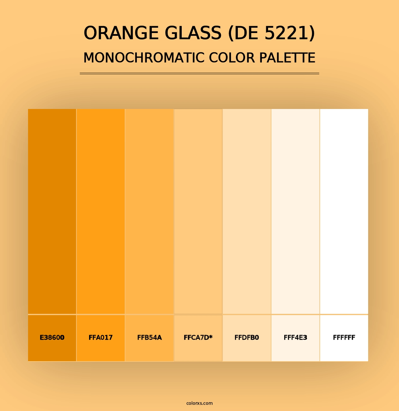 Orange Glass (DE 5221) - Monochromatic Color Palette