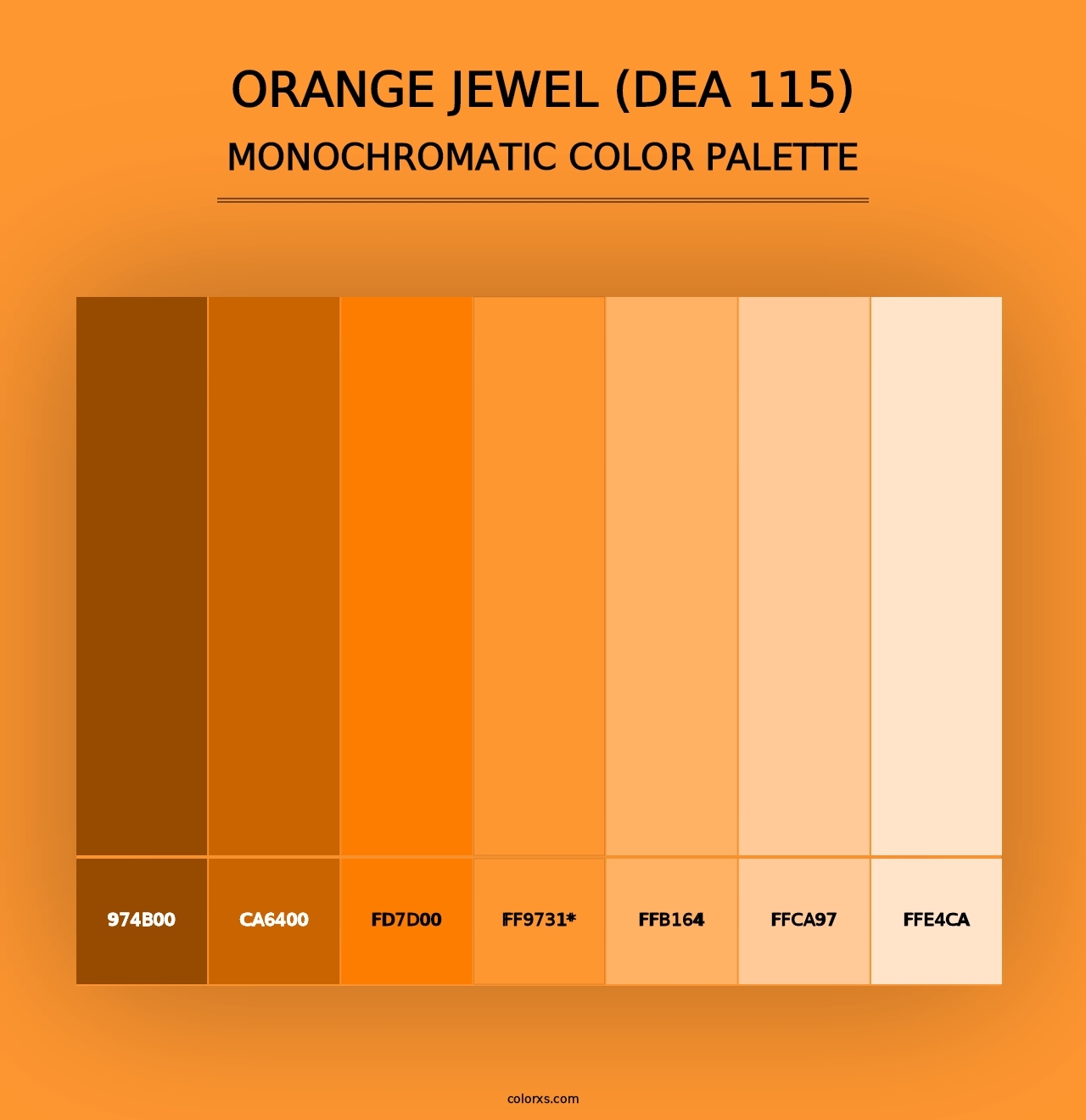 Orange Jewel (DEA 115) - Monochromatic Color Palette